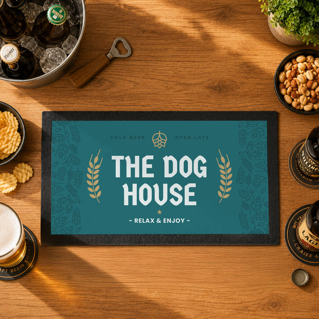 Beer Gifts For Men Personalised Beer Bar Mat