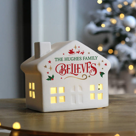 Believe In Christmas LED House Xmas Gift Decoration