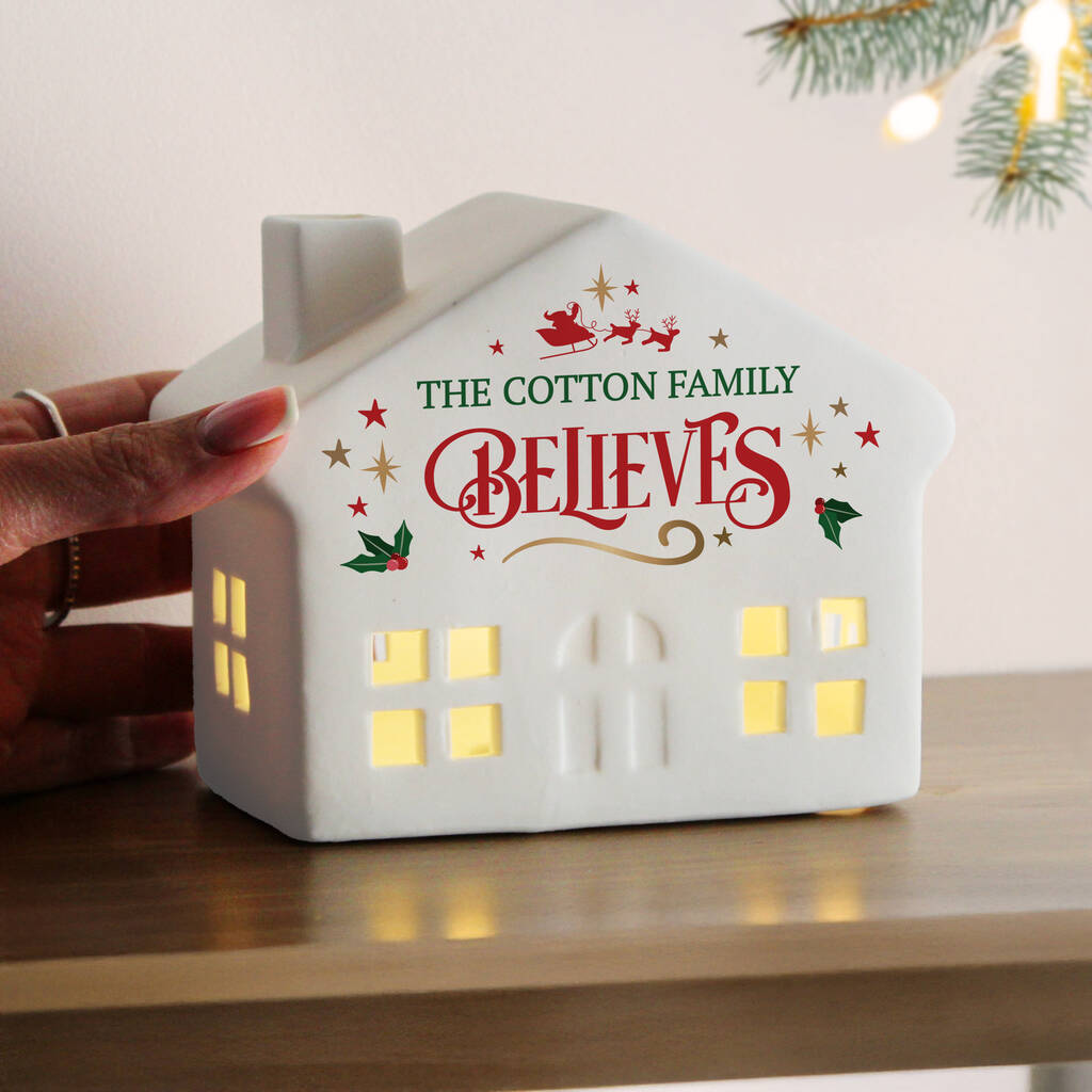Believe In Christmas LED House Xmas Gift Decoration