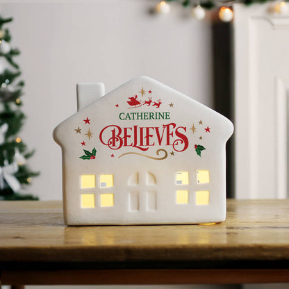 Believe In Christmas LED House Xmas Gift Decoration