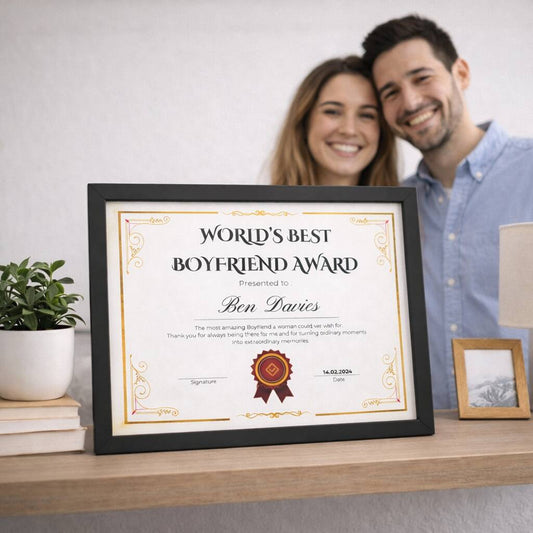 Boyfriend Gifts Best Boyfriend Award Certificate