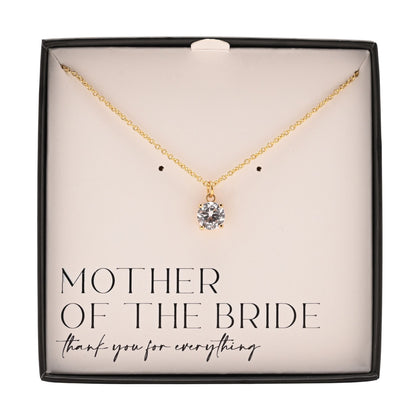 Amore Gold Plated Necklace Crystal Pendant - Mother Of The Bride