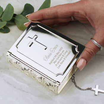 Bible Trinket Box Christening Gift For Boys And Girls