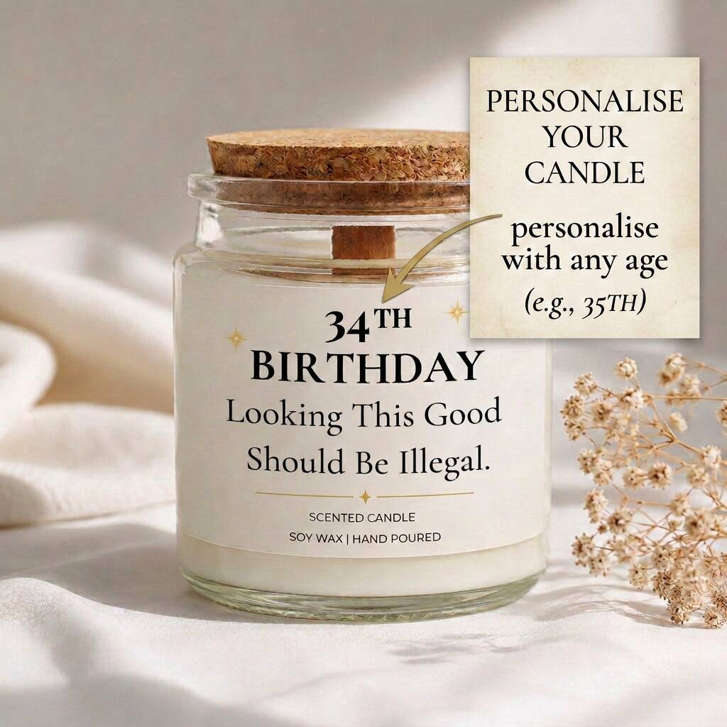 Birthday Gift For Her Personalised Scented Candle