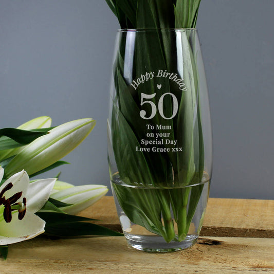 Birthday Gifts For Her Glass Flower Vase Big Number