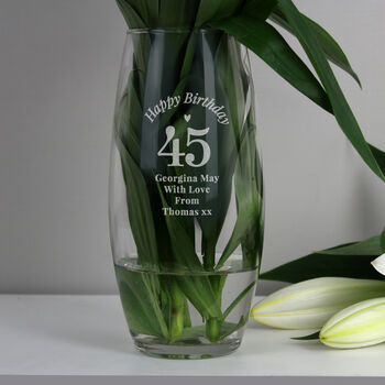 Birthday Gifts For Her Glass Flower Vase Big Number