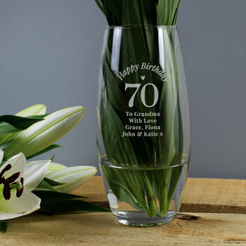 Birthday Gifts For Her Glass Flower Vase Big Number