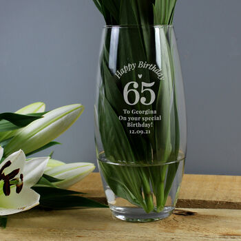 Birthday Gifts For Her Glass Flower Vase Big Number