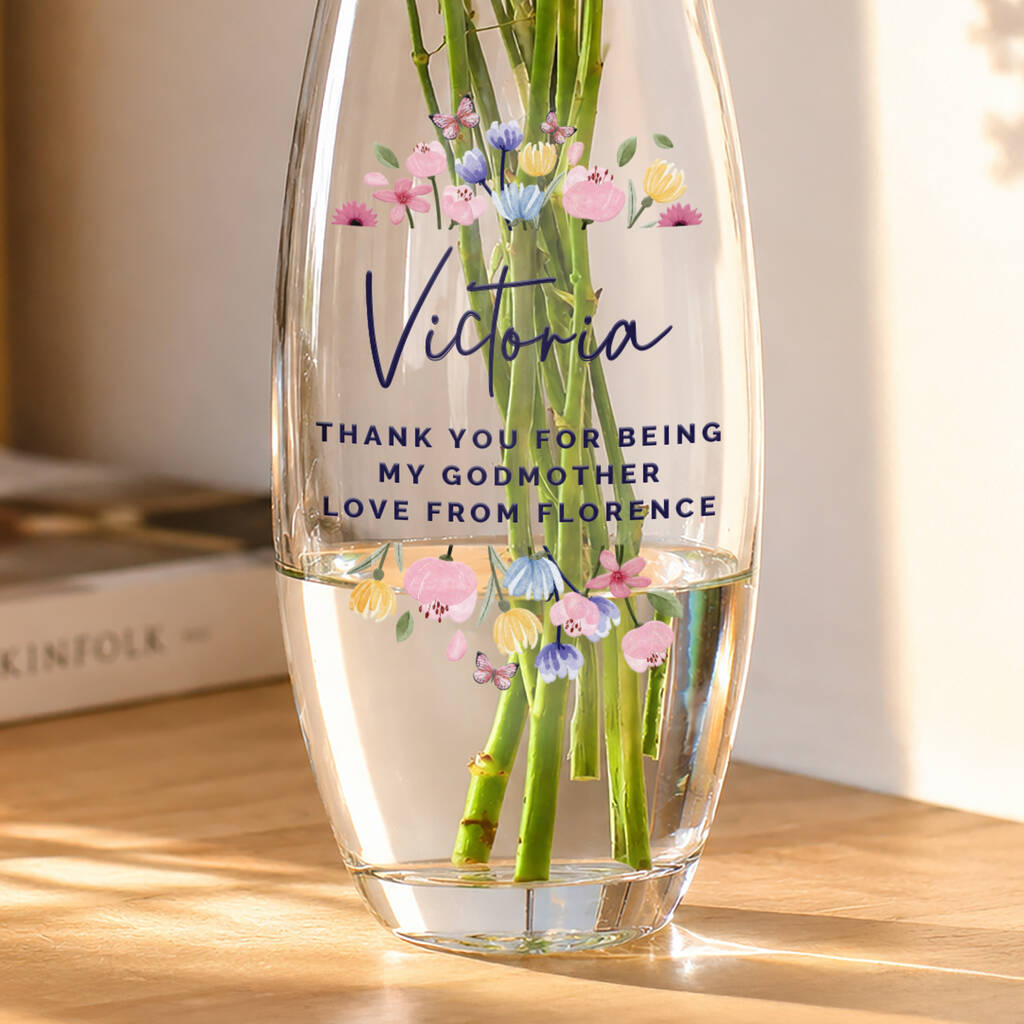 Birthday Gifts For Her Personalised Glass Flower Vase