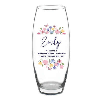 Birthday Gifts For Her Personalised Glass Flower Vase