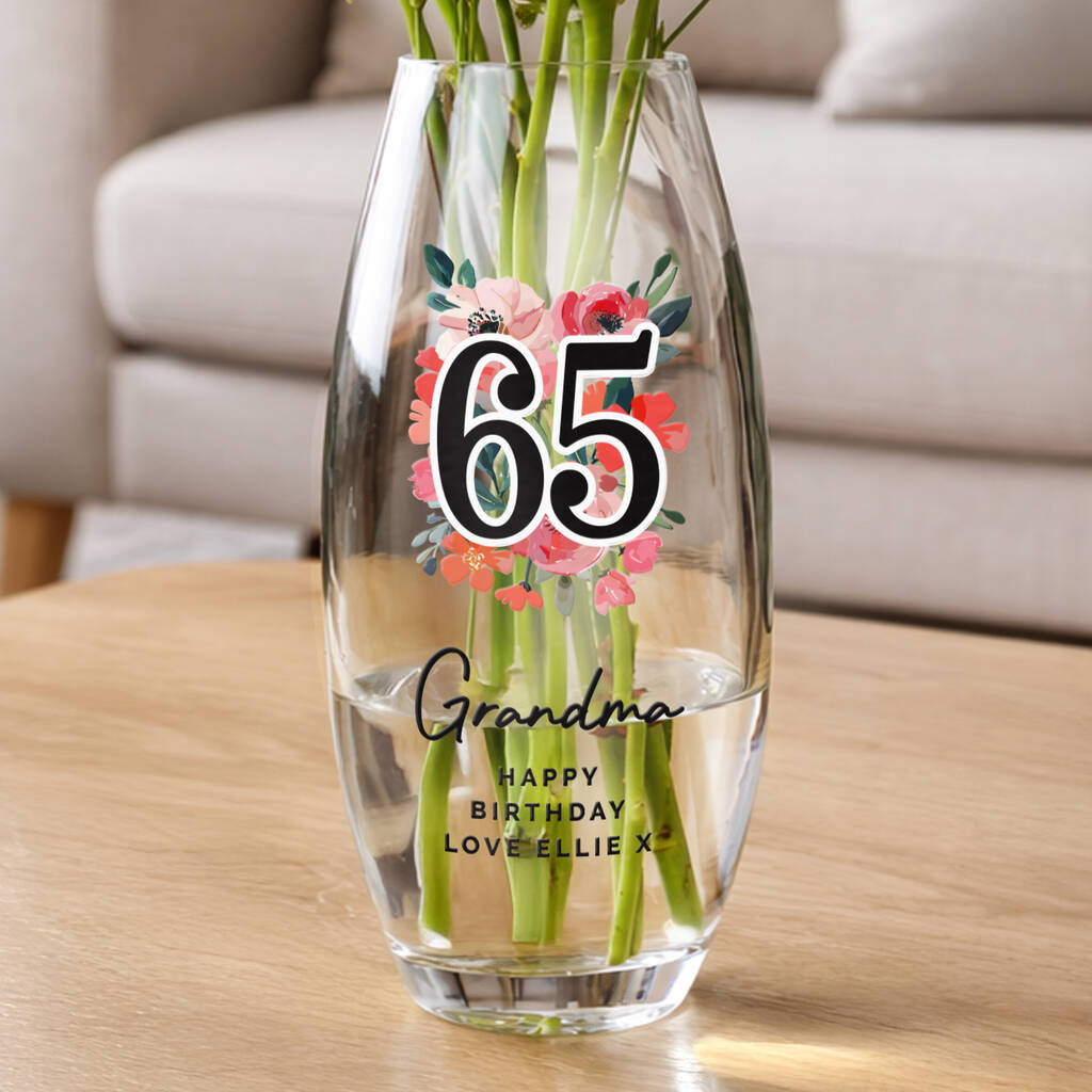 Birthday Gifts For Women Personalised Flower Vase Age
