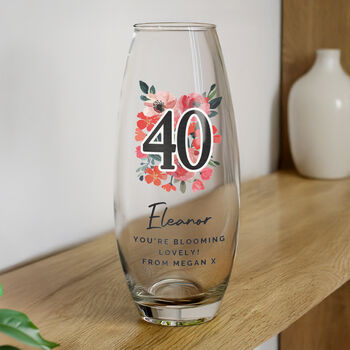 Birthday Gifts For Women Personalised Flower Vase Age
