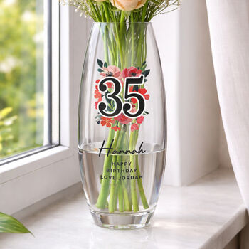 Birthday Gifts For Women Personalised Flower Vase Age