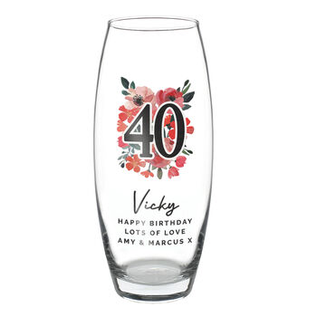 Birthday Gifts For Women Personalised Flower Vase Age