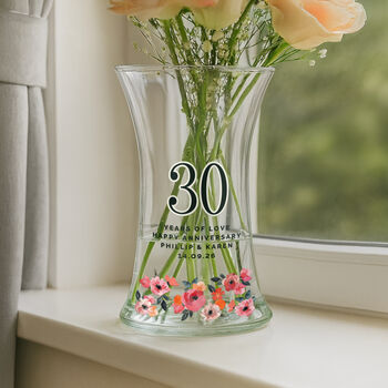 Birthday Gifts For Women Personalised Glass Flower Vase Milestone Age