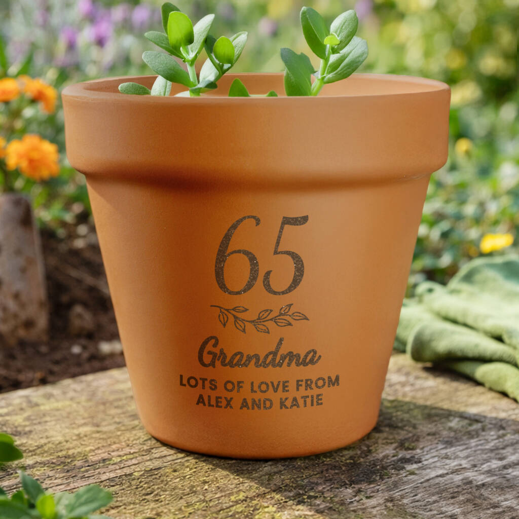 Birthday Gifts For Women Personalised Plant Pot Big Number