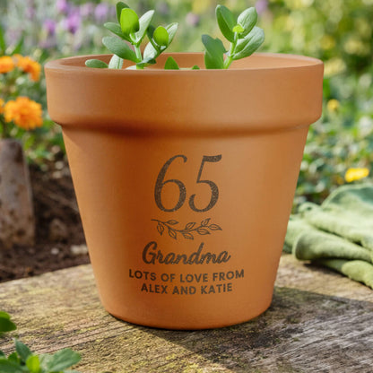 Birthday Gifts For Women Personalised Plant Pot Big Number