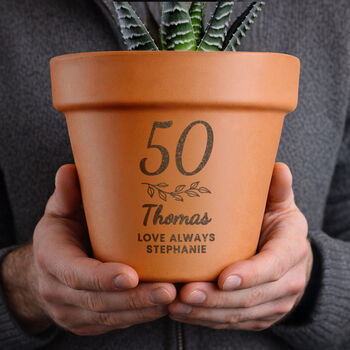 Birthday Gifts For Women Personalised Plant Pot Big Number