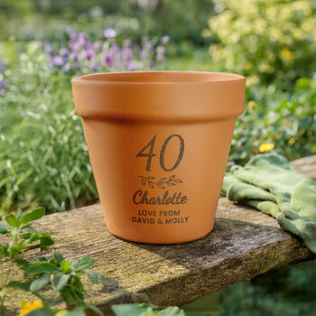 Birthday Gifts For Women Personalised Plant Pot Big Number