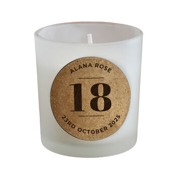 Birthday Gifts Personalised Candle Cork Label
