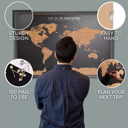 Travel Map With Push In Pins (Copy)