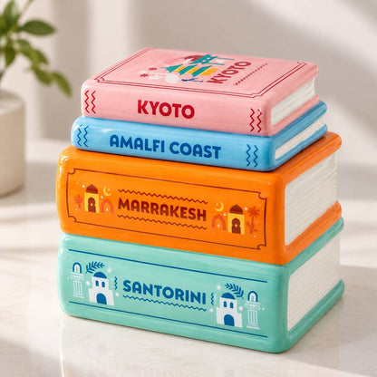 Book Lover Gift Travel Book Stack Wax Melt Burner