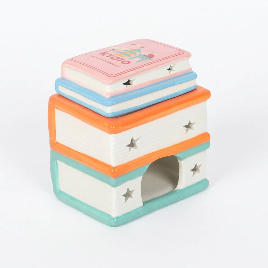 Book Lover Gift Travel Book Stack Wax Melt Burner