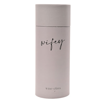 Amore Wine Glass Black Words - Wifey