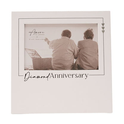 Amore Photo Frame 'Diamond Anniversary' - 6" x 4"