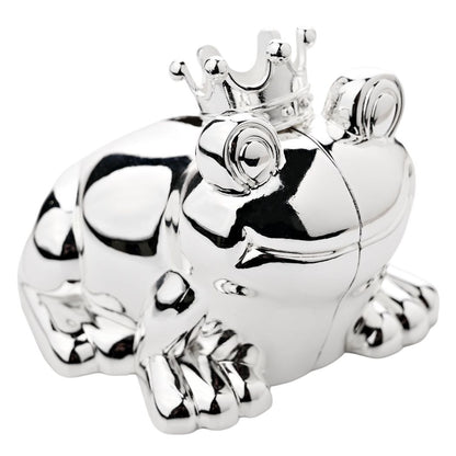 Bambino Silverplated Money Box - Frog with Crown