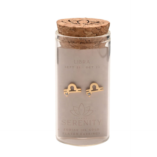 Zodiac 18k Gold Plated Earrings - Libra