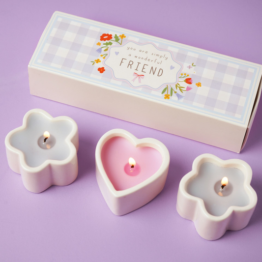 Gift For Friends - Set Of 3 Mini Candles - Wonderful Friend