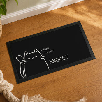 Cat Gifts Personalised Cat Feeding Bowl Mat