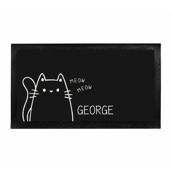 Cat Gifts Personalised Cat Feeding Bowl Mat