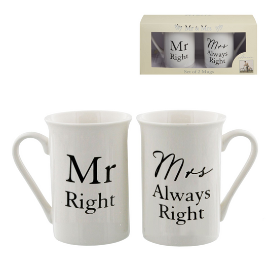 2 piece Mug Set - "Mr Right / Mrs Always Right"