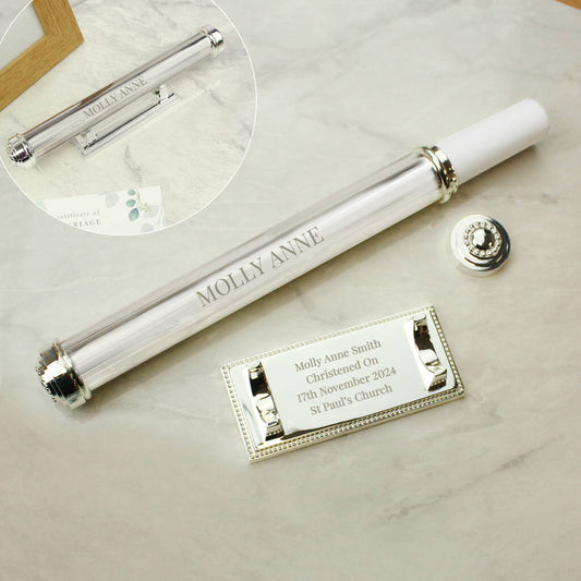Christening Gifts Certificate Holder Silver Plated