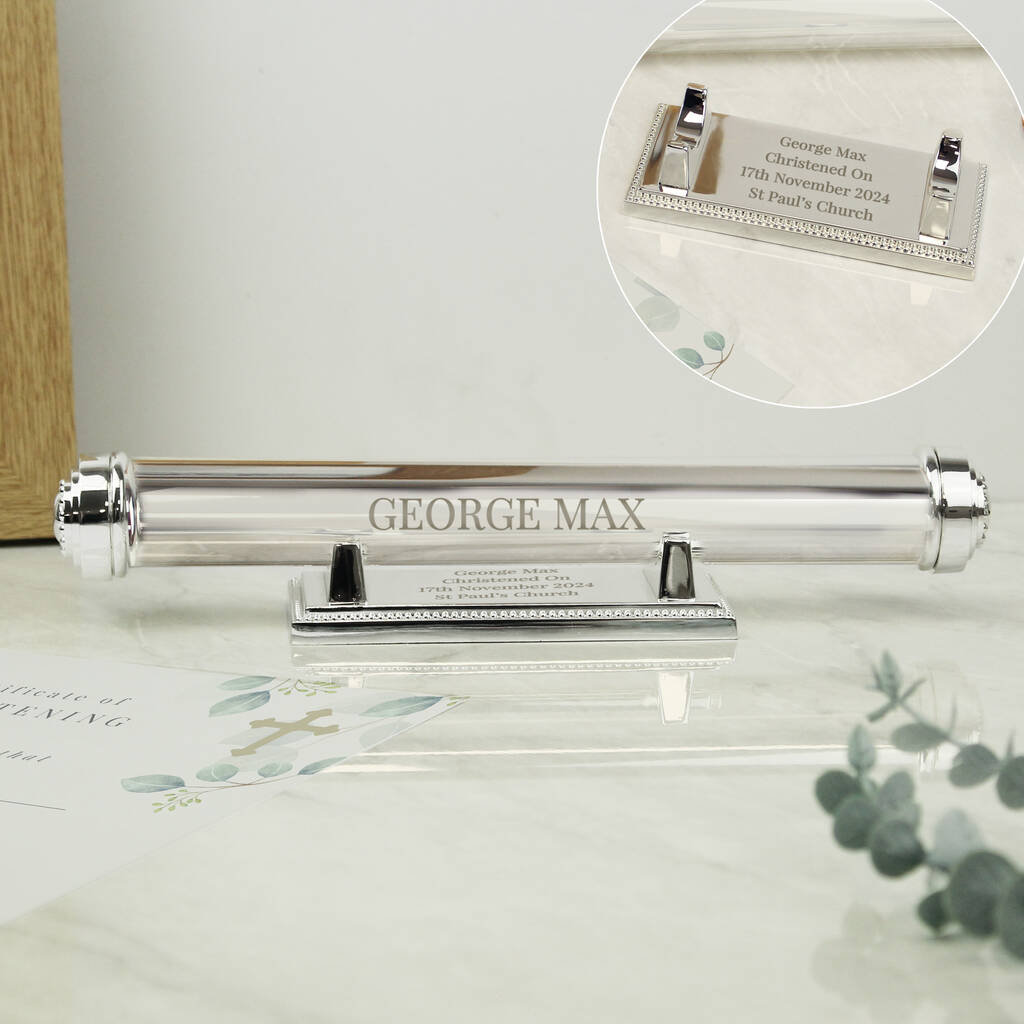 Christening Gifts Certificate Holder Silver Plated