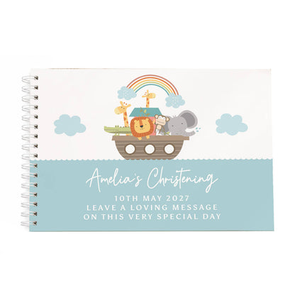 Christening Guest Book Baptism Memory Book Noahs Ark Animals