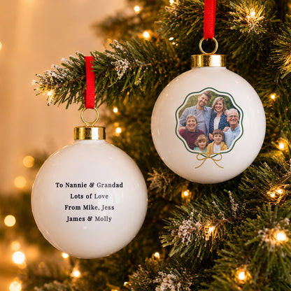 Christmas Bauble Photo Personalised Christmas Gift For Parents