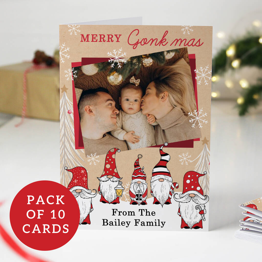 Christmas Cards Family Pack Of 10 Photo Personalised