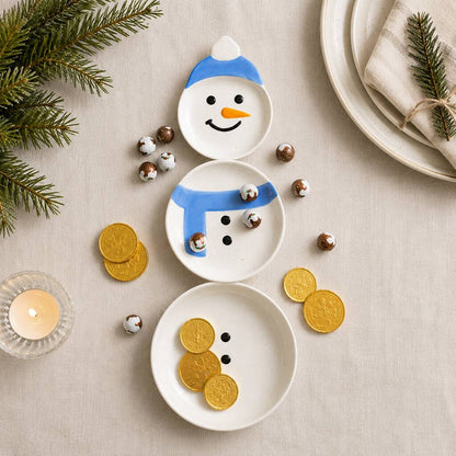 Christmas Dinner Serving Set Snowman Stacking Bowls