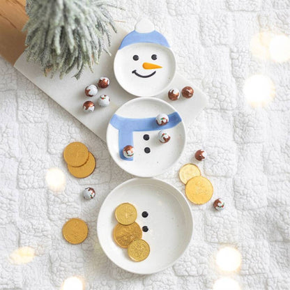 Christmas Dinner Serving Set Snowman Stacking Bowls