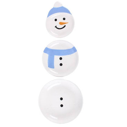 Christmas Dinner Serving Set Snowman Stacking Bowls