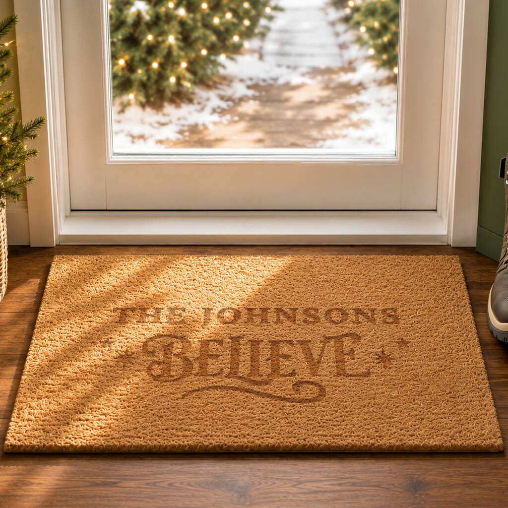 Christmas Doormat Believe Xmas Home Gift