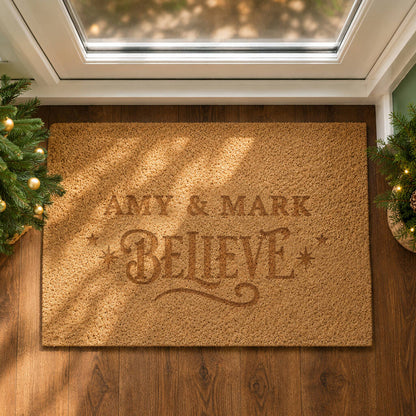 Christmas Doormat Believe Xmas Home Gift