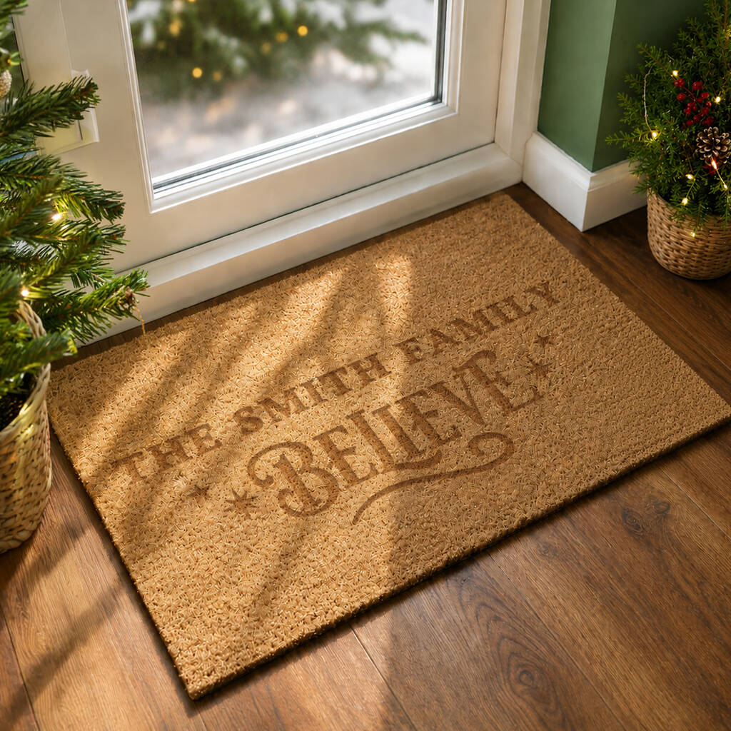 Christmas Doormat Believe Xmas Home Gift