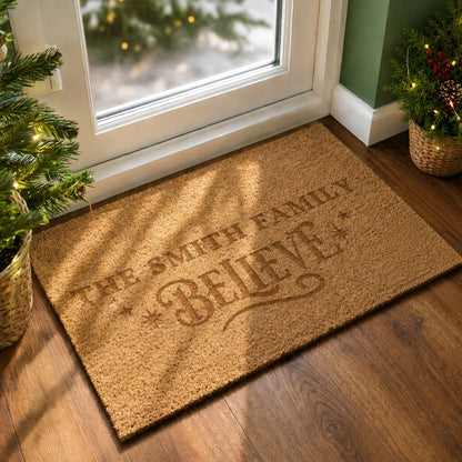 Christmas Doormat Believe Xmas Home Gift