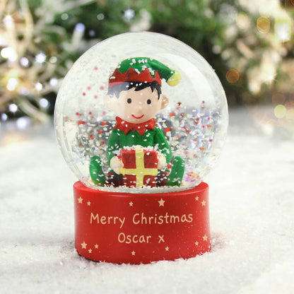 Christmas Gift For Children Personalised Elf Snow Globe