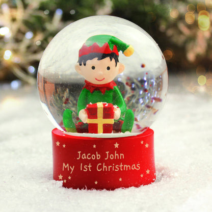 Christmas Gift For Children Personalised Elf Snow Globe
