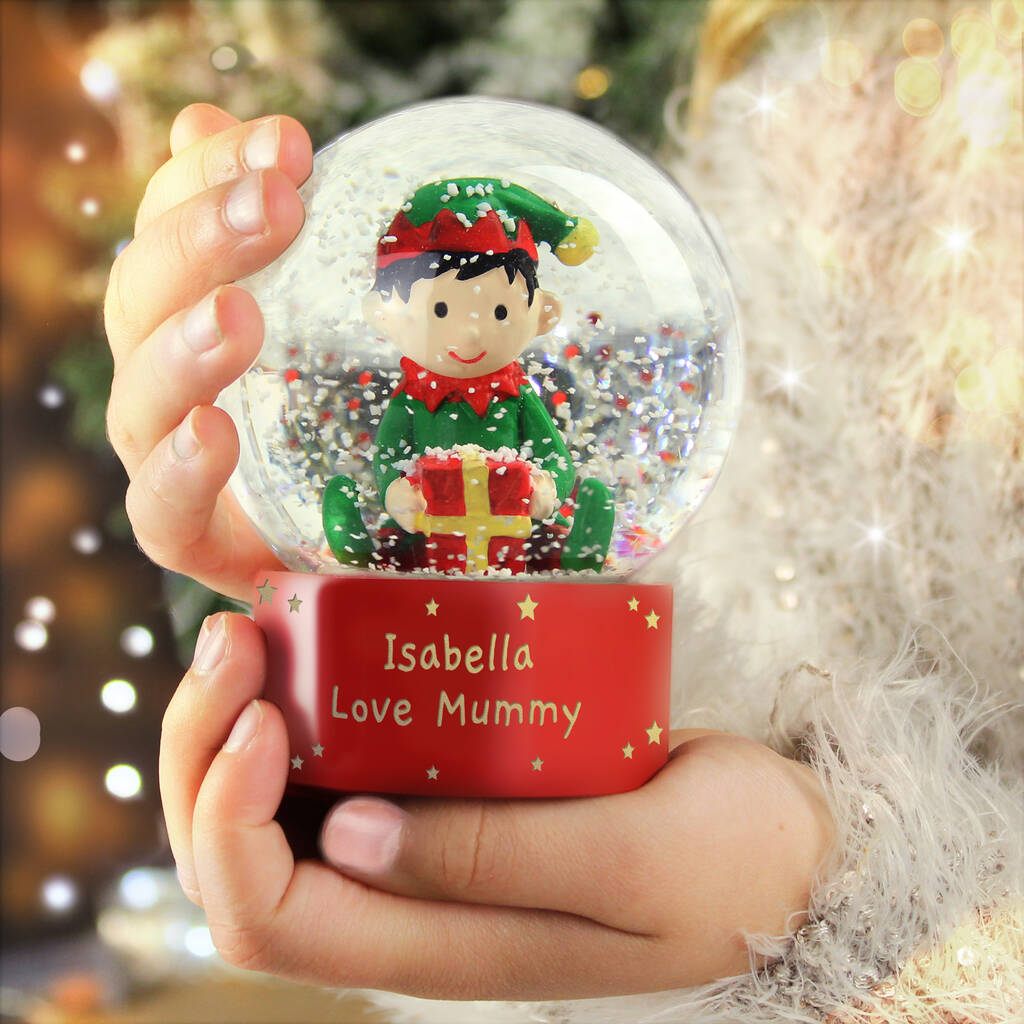 Christmas Gift For Children Personalised Elf Snow Globe